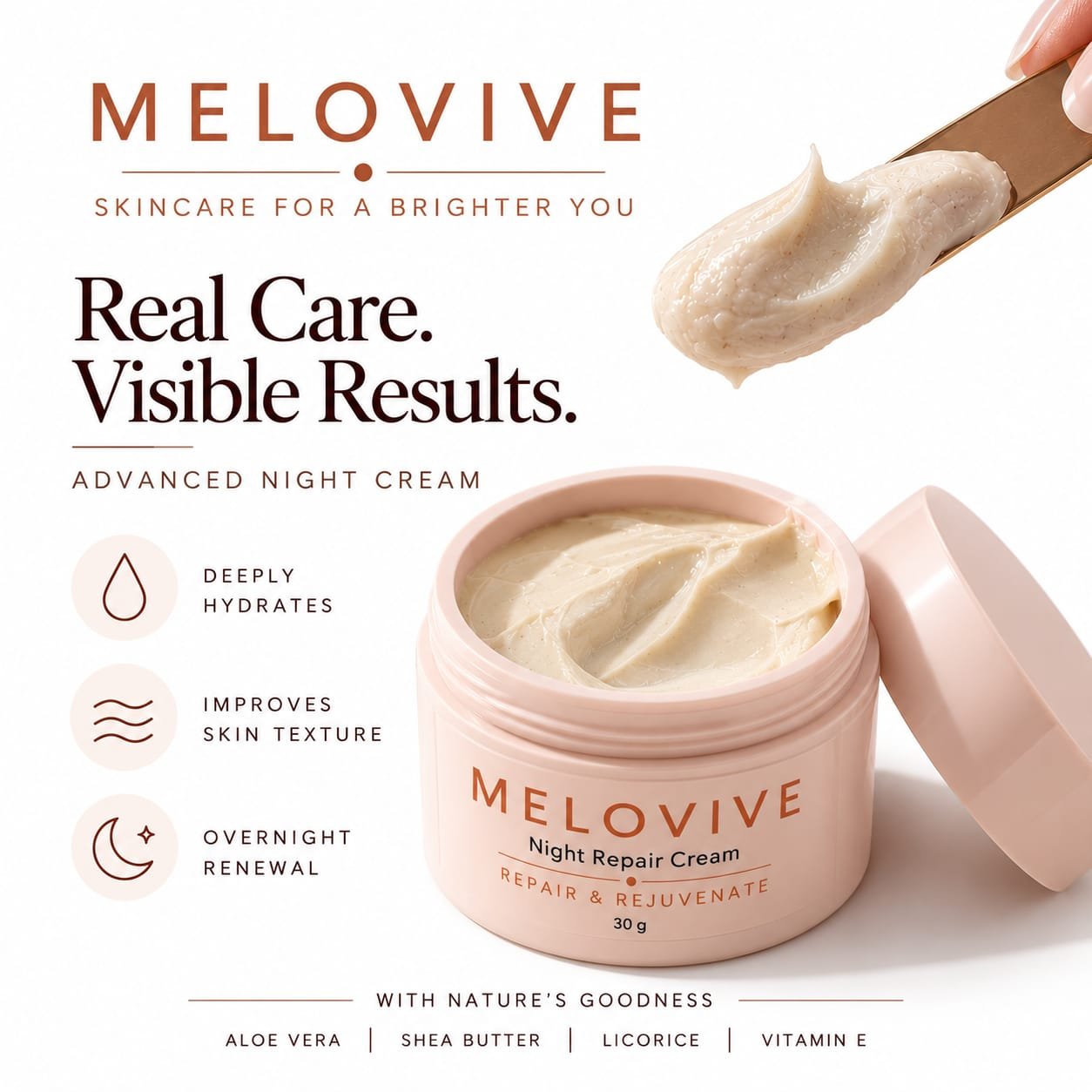 Melovive Advanced Night Cream - Overnight Renewal Complex
